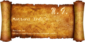 Mattoni Irén névjegykártya